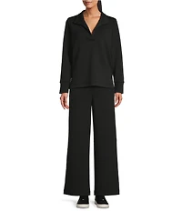 Tommy Bahama Palm Voyage 4-Way Stretch Knit Wide-Leg Pull-On Ankle Length Pants