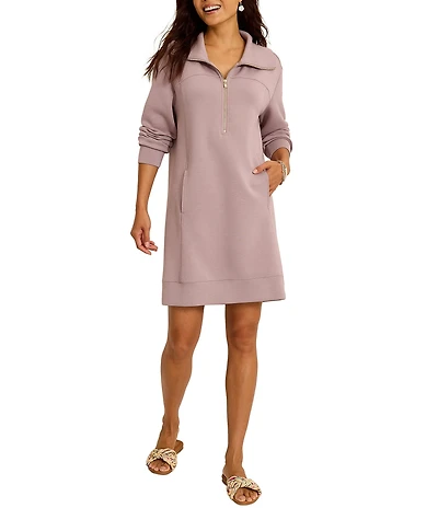 Tommy Bahama Palm Voyage 4-Way Stretch Tencel Quarter Zip Long Sleeve Dress