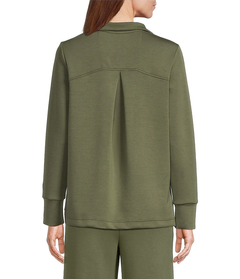Tommy Bahama Palm Voyage Knit 4-Way Stretch Johnny Collar Long Sleeve Sweatshirt