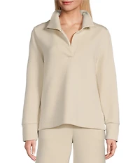 Tommy Bahama Palm Voyage Knit 4-Way Stretch Johnny Collar Long Sleeve Sweatshirt