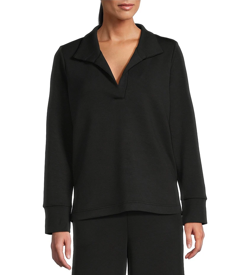 Tommy Bahama Palm Voyage Knit 4-Way Stretch Johnny Collar Long Sleeve Sweatshirt