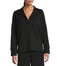 Tommy Bahama Palm Voyage Knit 4-Way Stretch Johnny Collar Long Sleeve Sweatshirt