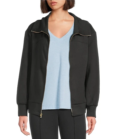 Tommy Bahama Palm Voyage Knit Point Collar Long Sleeve Zip-Up Jacket