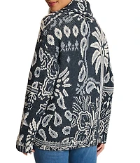 Tommy Bahama Palmdana Jacquard Shawl Collar Long Sleeve Cardigan