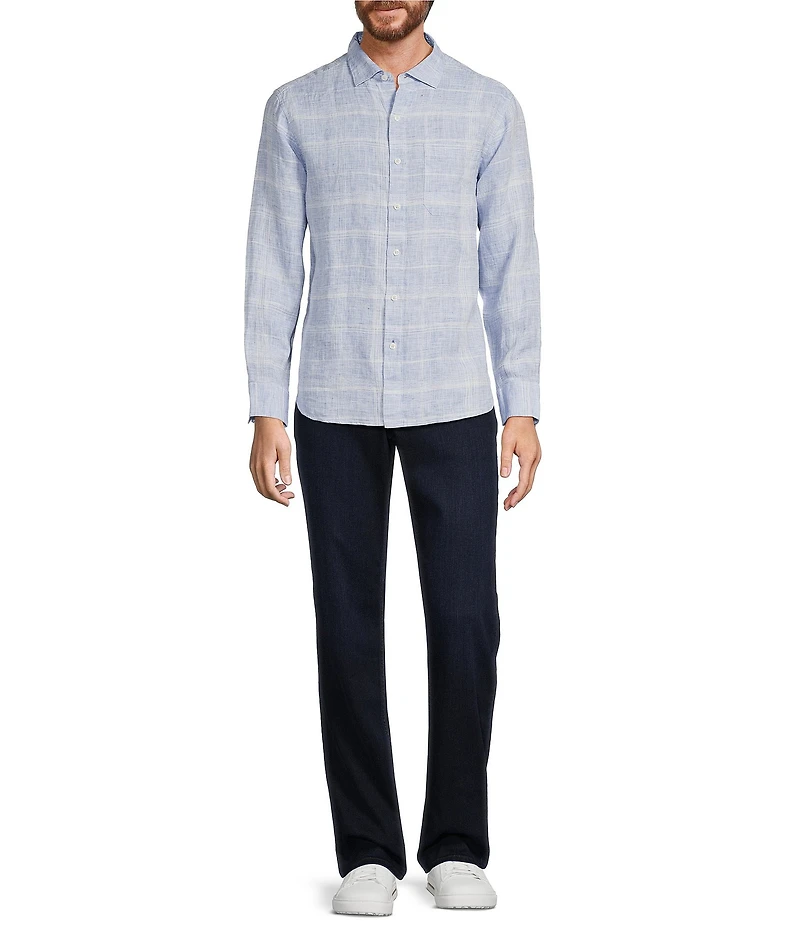 Tommy Bahama Paradisio Plaid Linen Long Sleeve Woven Shirt