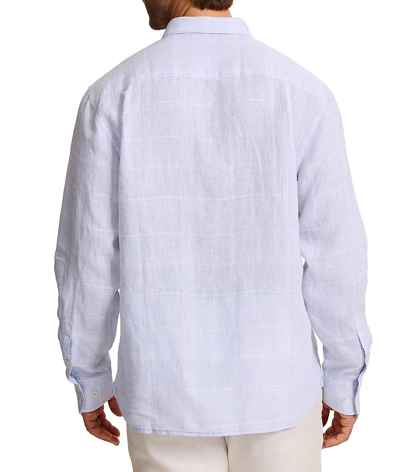 Tommy Bahama Paradisio Plaid Linen Long Sleeve Woven Shirt