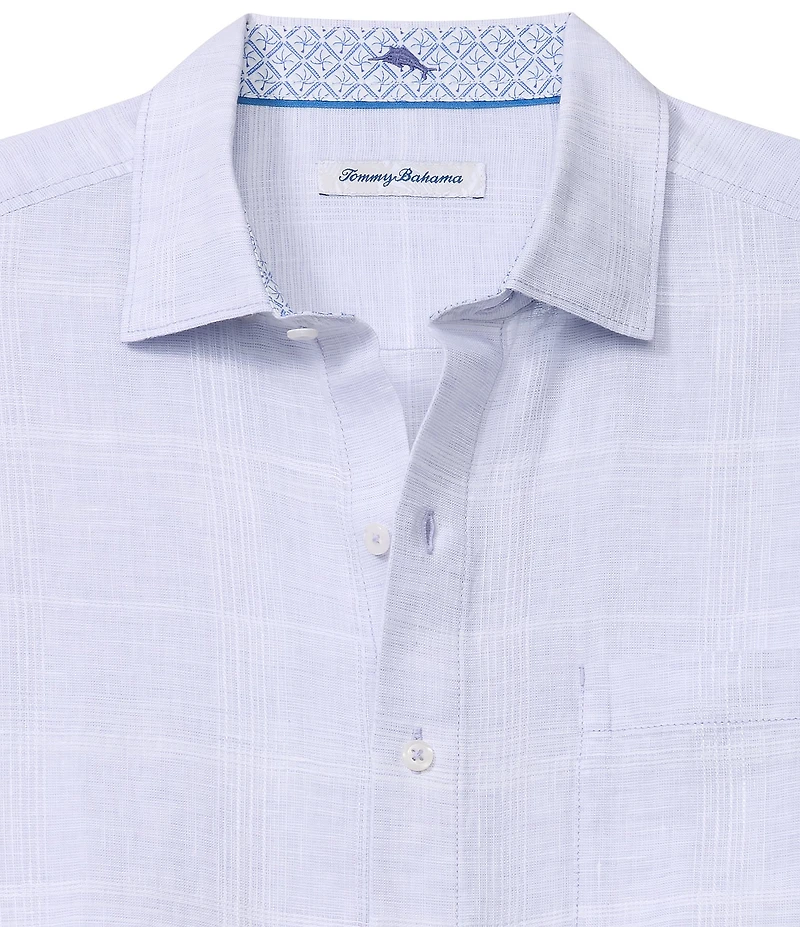 Tommy Bahama Paradisio Plaid Linen Long Sleeve Woven Shirt