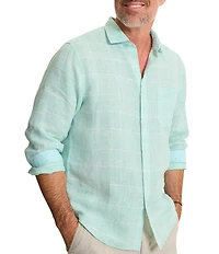 Tommy Bahama Paradisio Plaid Linen Long Sleeve Woven Shirt