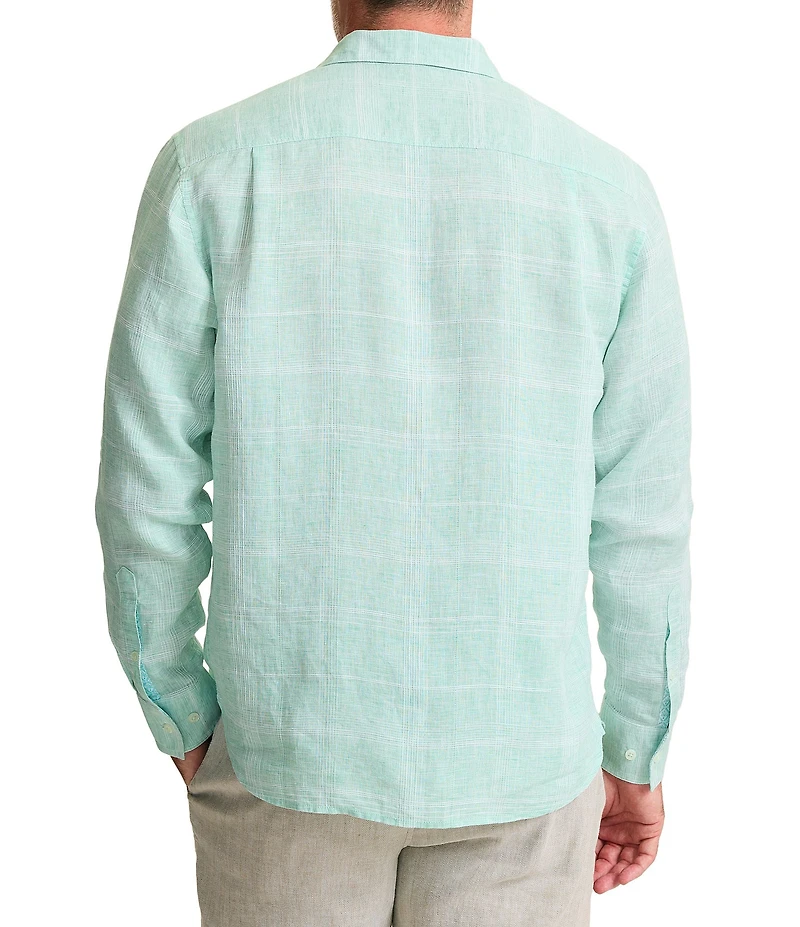 Tommy Bahama Paradisio Plaid Linen Long Sleeve Woven Shirt