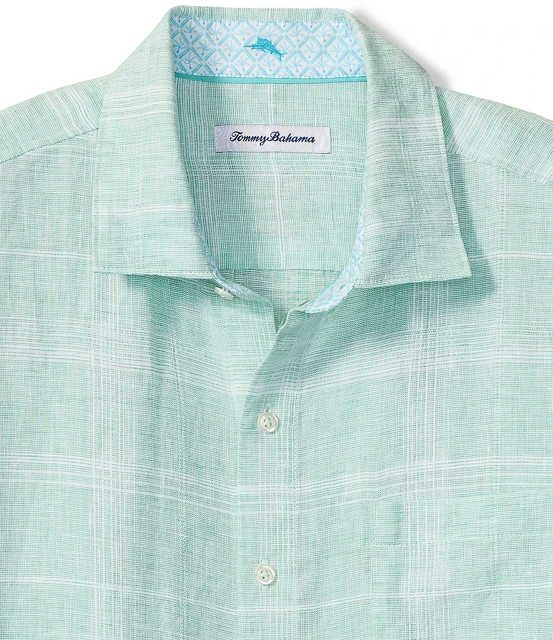 Tommy Bahama Paradisio Plaid Linen Long Sleeve Woven Shirt