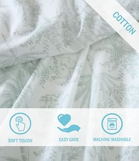 Tommy Bahama Pen And Ink Palm Green Cotton Percale Printed Sheet Set