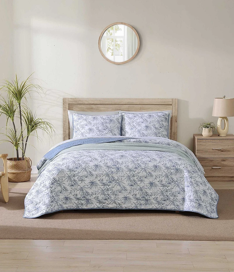 Tommy Bahama Pen And Ink Palm Reversible Quilt Mini Set