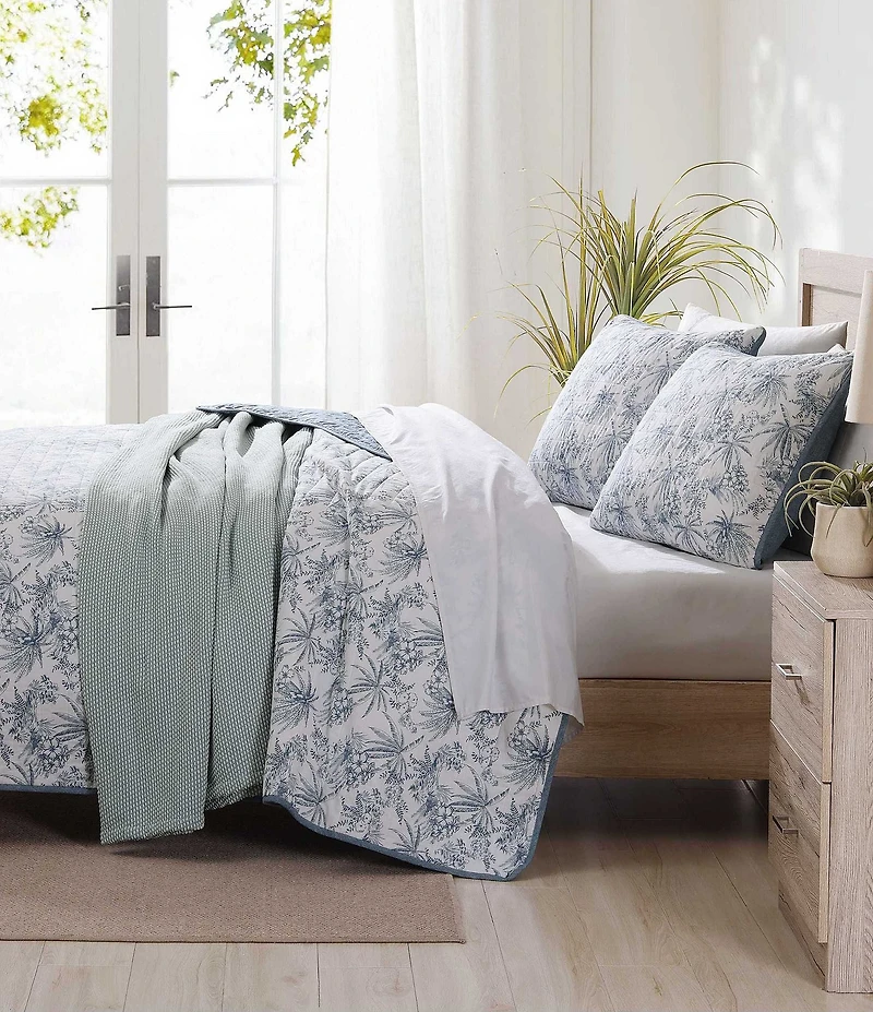 Tommy Bahama Pen And Ink Palm Reversible Quilt Mini Set