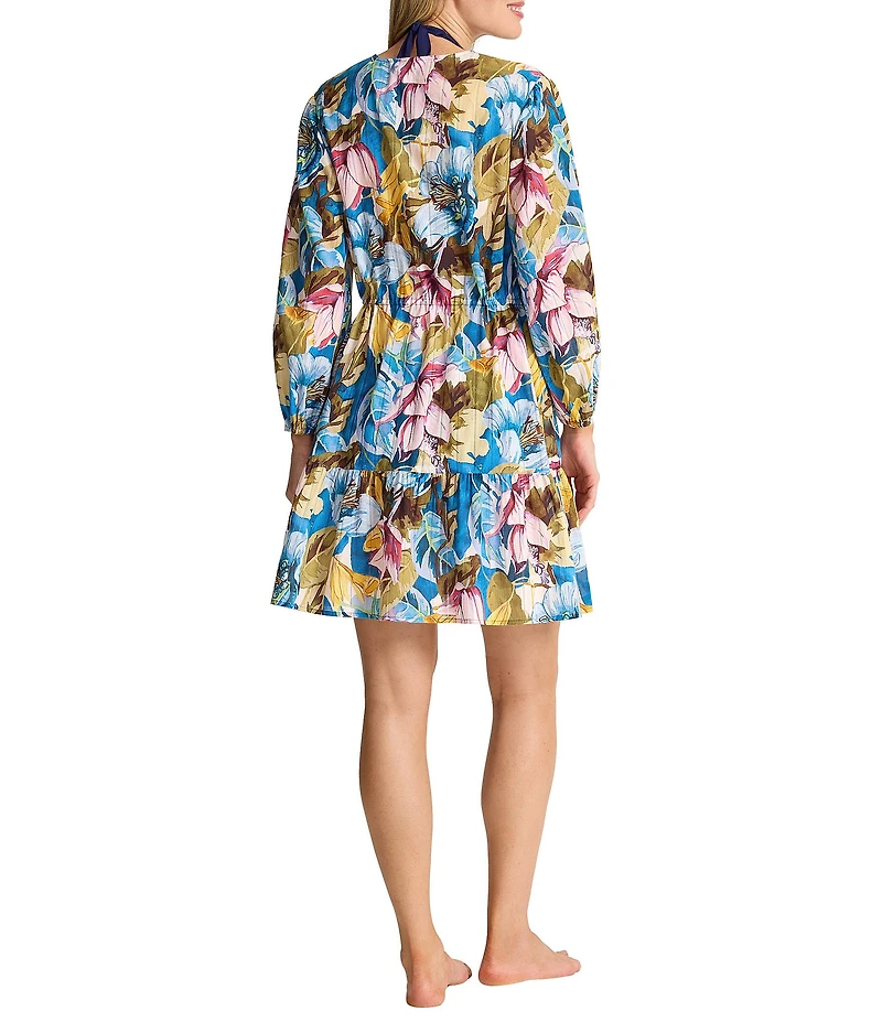 Tommy Bahama Playa Marbella Floral Open Front Kimono Swim Cover-Up