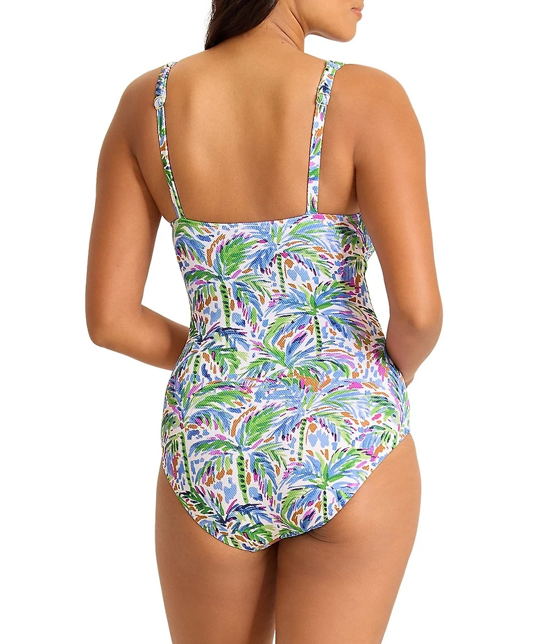Tommy Bahama Poolside Palms Molded Cup Tank One Piece Swimsuit