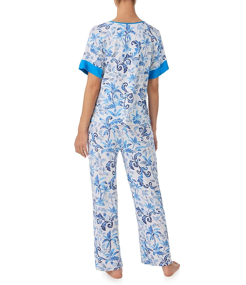 Tommy Bahama Printed Short Sleeve V Neck Knit Pajama Set