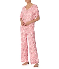 Tommy Bahama Printed Short Sleeve V Neck Knit Pajama Set