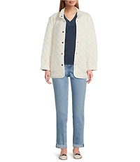 Tommy Bahama Puff Jacquard Knit Button Front Patch Pocket Barn Coat