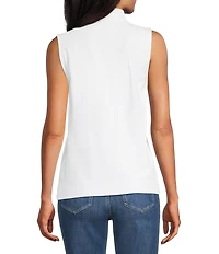 Tommy Bahama Ribbed Knit Abby Mock Neck Sleeveless Top