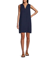 Tommy Bahama Ruffle Split V-Neck Sleeveless Side Pocket Dress
