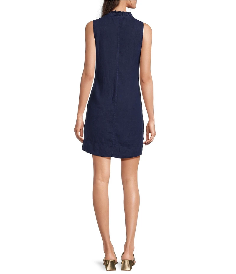 Tommy Bahama Ruffle Split V-Neck Sleeveless Side Pocket Dress