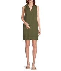 Tommy Bahama Ruffle Split V-Neck Sleeveless Side Pocket Dress