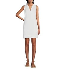 Tommy Bahama Ruffle Split V-Neck Sleeveless Side Pocket Dress