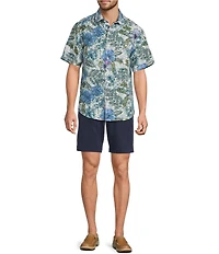 Tommy Bahama Sand Linen Al Fresco Blooms Short Sleeve Woven Shirt