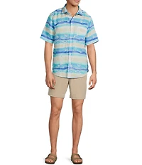 Tommy Bahama Sand Linen Palma Batik Short Sleeve Woven Shirt