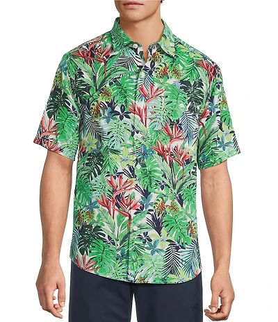Tommy Bahama Sand Linen Verde Gardens Short Sleeve Woven Shirt