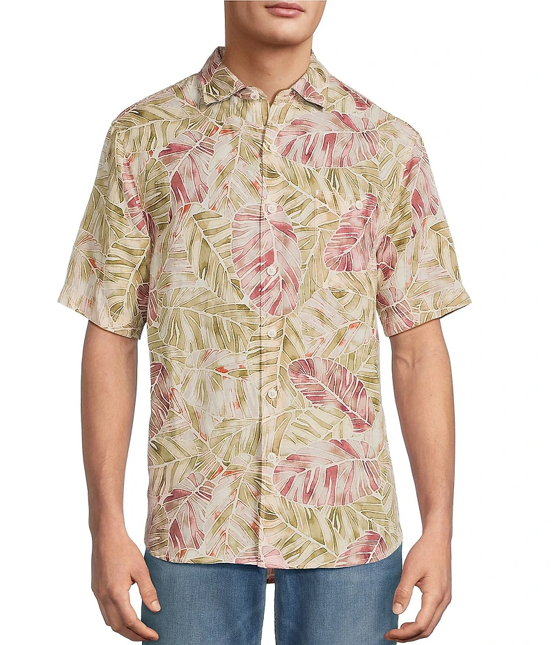 Tommy Bahama Sand Linen Villa Nueva Vines Short Sleeve Woven Shirt