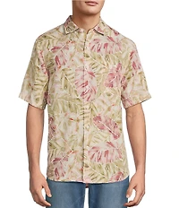 Tommy Bahama Sand Linen Villa Nueva Vines Short Sleeve Woven Shirt
