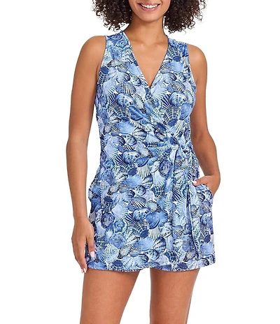 Tommy Bahama Sanibelle V-Neck Wrap Romper Swim Cover-Up