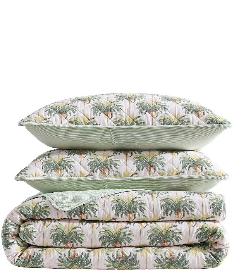 Tommy Bahama Santiago Pink Cotton Reversible Quilt Mini Set