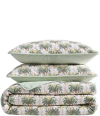 Tommy Bahama Santiago Pink Cotton Reversible Quilt Mini Set
