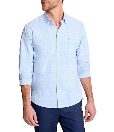 Tommy Bahama Sarasota Stretch Porto Plaid Long Sleeve Woven Shirt