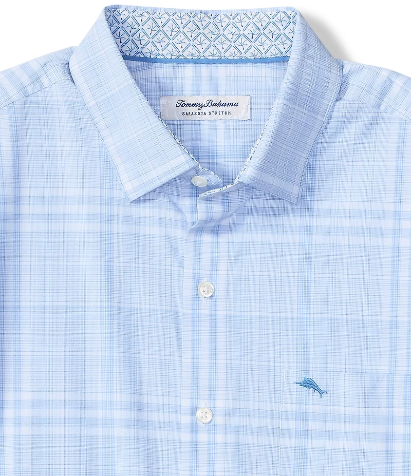 Tommy Bahama Sarasota Stretch Porto Plaid Long Sleeve Woven Shirt