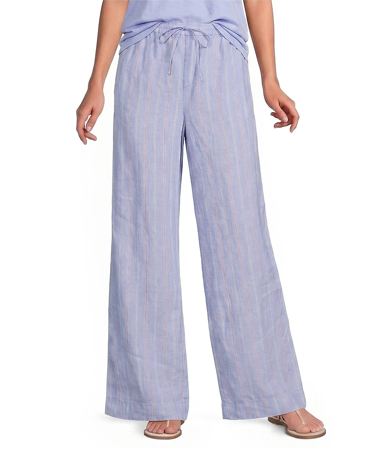 Tommy Bahama Sea Salt Coordinating Chambray Pink Stripe Easy Pants
