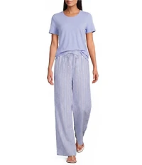 Tommy Bahama Sea Salt Coordinating Chambray Pink Stripe Easy Pants