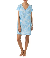 Tommy Bahama Short Sleeve V-Neck Woven Floral Challis Caftan