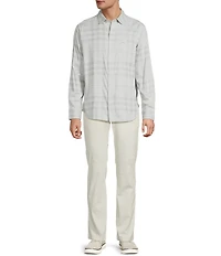 Tommy Bahama Silver Mist Plaid Long Sleeve Woven Shirt