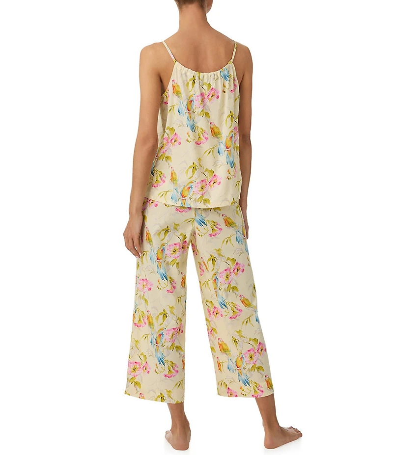 Tommy Bahama Sleeveless Scoop Neck Woven Floral Print Cropped Pajama Set