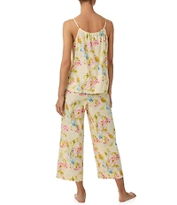 Tommy Bahama Sleeveless Scoop Neck Woven Floral Print Cropped Pajama Set