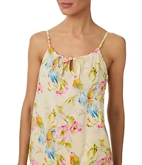 Tommy Bahama Sleeveless Scoop Neck Woven Floral Print Cropped Pajama Set