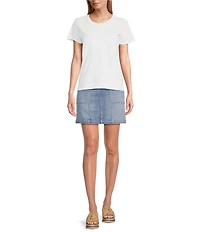Tommy Bahama Slub Jersey Palm Tree Embroidered Round Neck Short Sleeve Tee