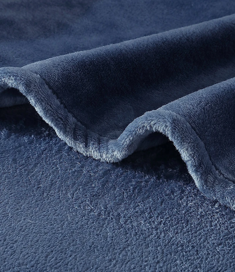 Tommy Bahama Solid Ultra-Soft Plush Fleece Bed Blanket