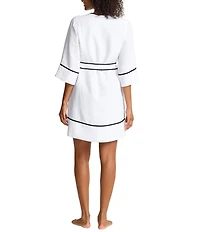 Tommy Bahama St. Lucia Split V-Neck Belted Tunic Swim Cover-Up