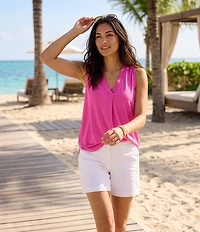 Tommy Bahama Stretch Boracay Solid Mid Rise 7#double; Shorts
