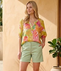 Tommy Bahama Stretch Boracay Solid Mid Rise 7#double; Shorts