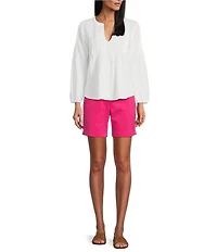 Tommy Bahama Stretch Boracay Solid Mid Rise 7#double; Shorts